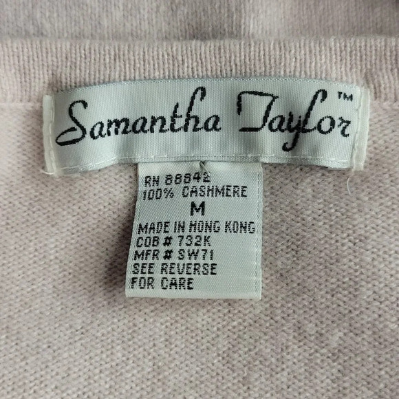 SAMANTHA TAYLOR Light Pink Cashmere Sweater Medium - Picture 5 of 5
